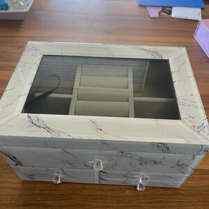 White Marble Jewelry Organizer Box